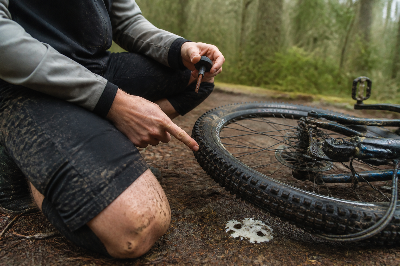 Réparer un pneu tubeless VTT : les bons gestes avant de rentrer à pied