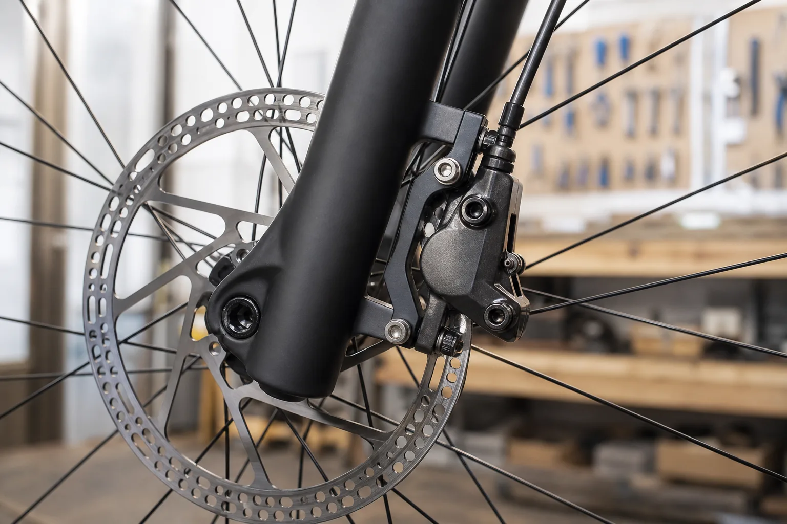 Adaptateur d’étrier de frein à disque sur un VTT XC