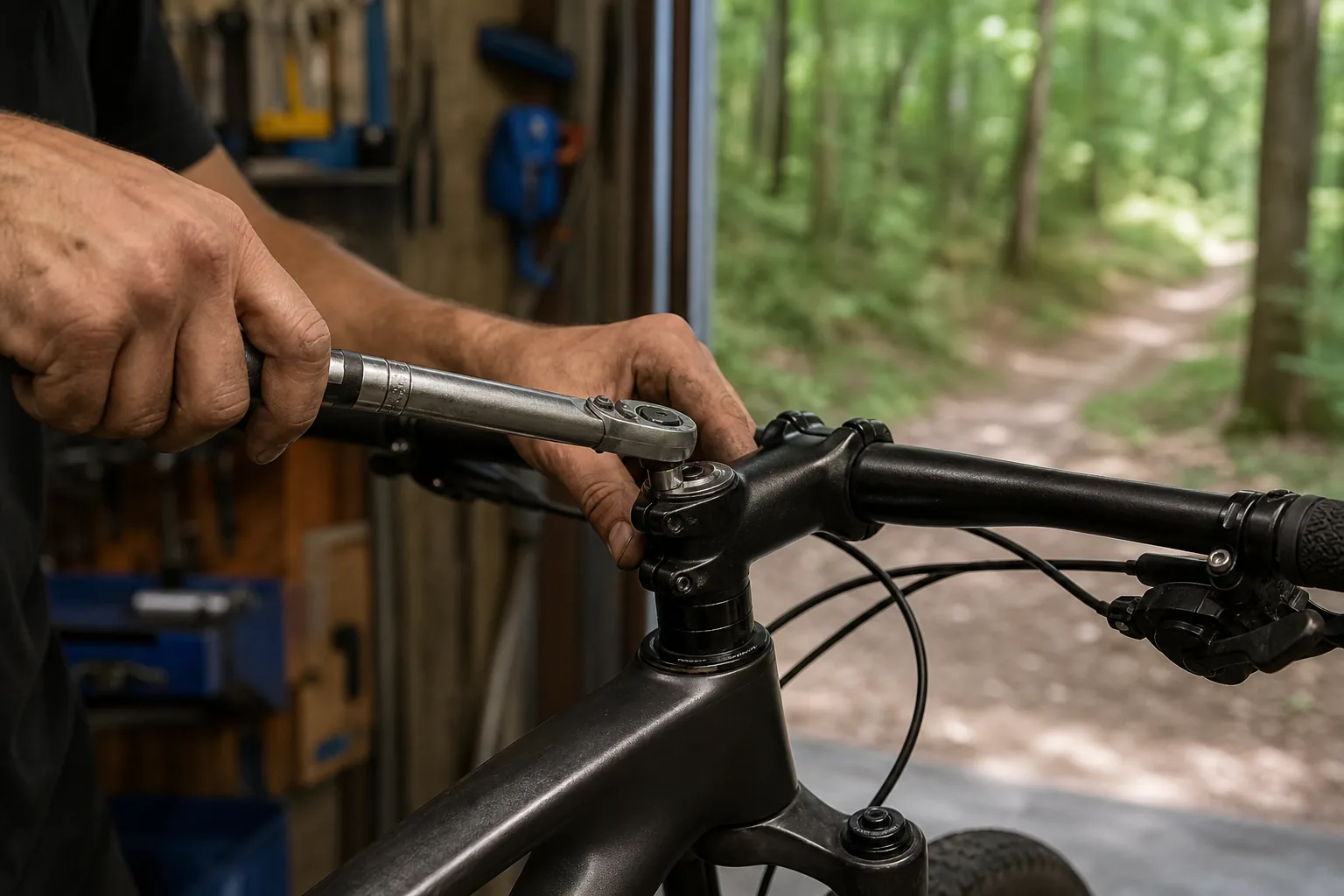 Réglage des entretoises de direction sur un VTT XC avec clé dynamométrique
