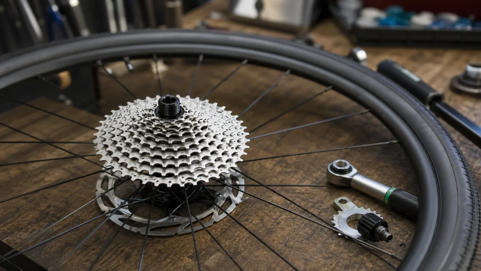 Cassette de VTT XC contrôlée avec un outil de serrage
