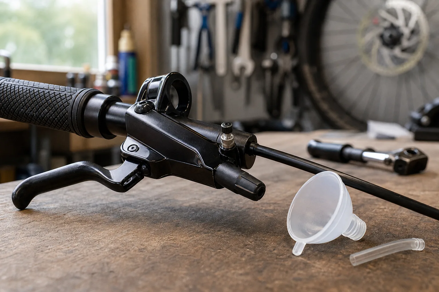 Vis de purge de frein hydraulique sur un VTT XC